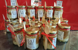 EAT ME cake in a jar gifts from wow cupcakes southampton hampshire business logo branded giveaway