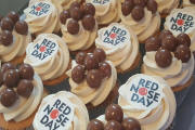 RED NOSE DAY CUPCAKES WOW LOGO BRANDED SOUTHAMPTON