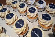 Corporate Logo Branded Cupcakes Images Wow Cakes Delivery Southampton Promotion Giveaway Trade Show Hampshire Business Anniversary