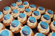 Corporate Logo Branded Cupcakes Images Wow Cakes Delivery Southampton Promotion Giveaway Trade Show Hampshire Business Anniversary Carnival Southampton P&O Cruises