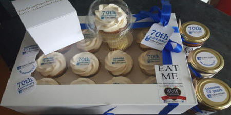 CLIENT SAMPLES CORPORATE BUSINESS ANNIVERSARY WOW CUPCAKES CAKE IN JAR GIFTS HAMPSHIRE