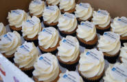 logo branded cupcakes southampton university trade show ages bowl wow cupcakes promotional material